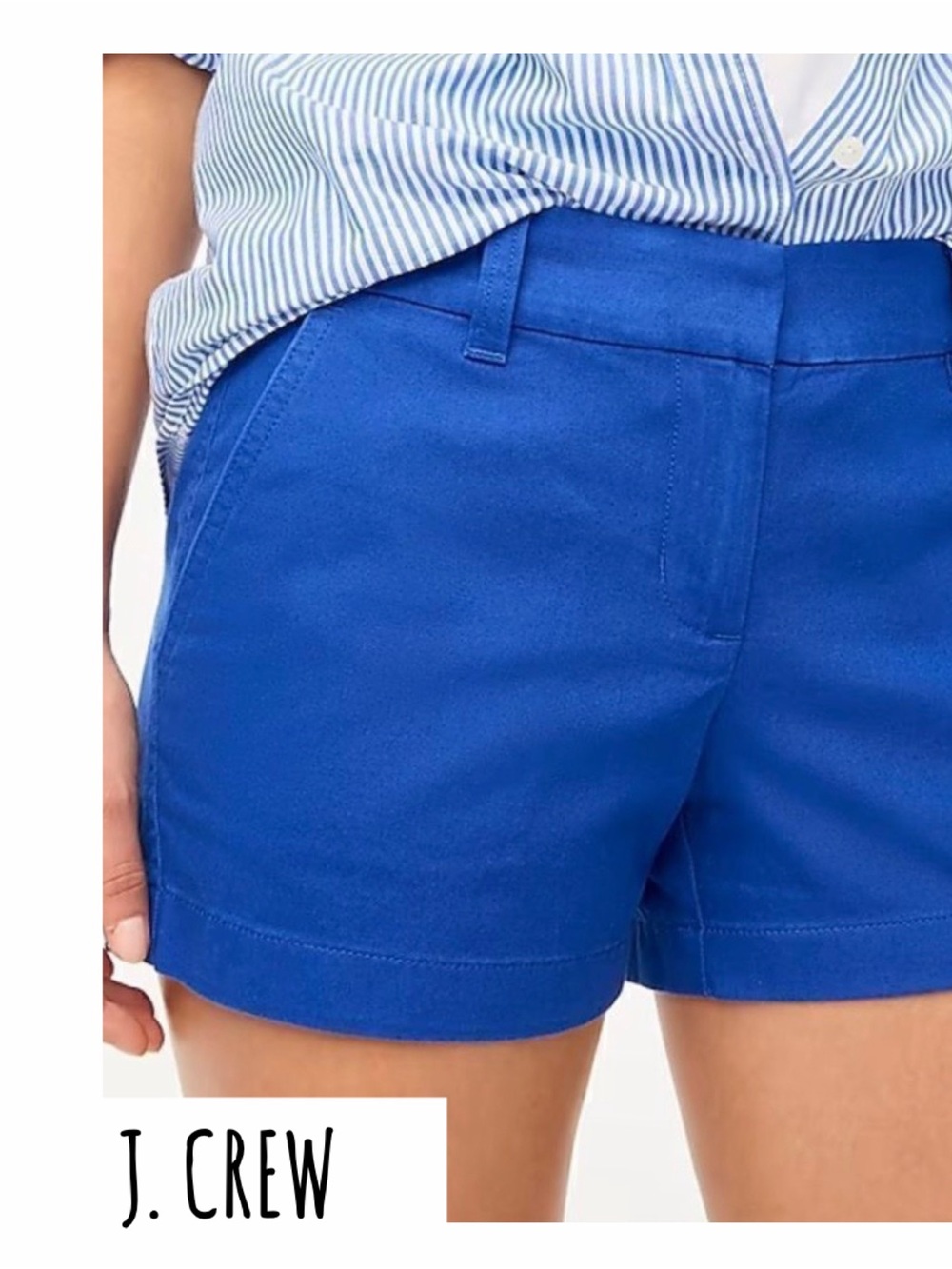 J. Crew Bright Blue Cotton Chino Shorts 4